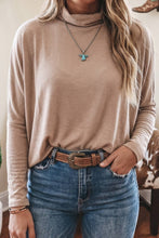 Load image into Gallery viewer, Solid Mock Neck Long Sleeve Casual Shift Pullover