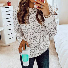Load image into Gallery viewer, Retro Leopard Print Drawstring Hoodie
