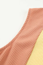 Load image into Gallery viewer, Multicolor Color Block V-Neck Waffle Knit Tank Top