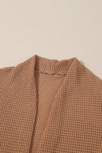 Load image into Gallery viewer, Chestnut Long Waffle Knit Cardigan with Pockets