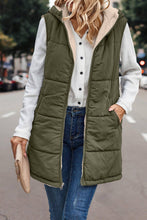 Load image into Gallery viewer, Reversible Hooded Quilted Midi Vest
