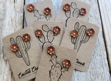 Load image into Gallery viewer, Cactus Flower Genuine Leather Earrings
