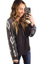 Load image into Gallery viewer, Western Print Patch Long Sleeve Top
