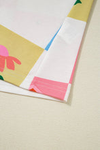 Load image into Gallery viewer, Orange Western Fashion Checker Print Crewneck T Shirt
