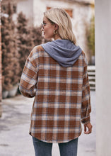 Load image into Gallery viewer, Women&#39;s Flannel Checked Jacket Hooded Casual Shirt

