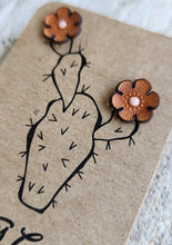 Load image into Gallery viewer, Cactus Flower Genuine Leather Earrings
