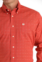 Load image into Gallery viewer, Men’s Red Geometric Pattern Button Up
