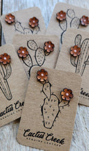 Load image into Gallery viewer, Cactus Flower Genuine Leather Earrings
