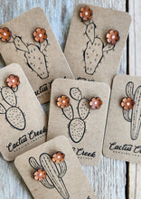 Load image into Gallery viewer, Cactus Flower Genuine Leather Earrings
