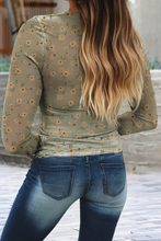 Load image into Gallery viewer, Vintage Floral Print Southern Style Mesh Long Sleeve Top
